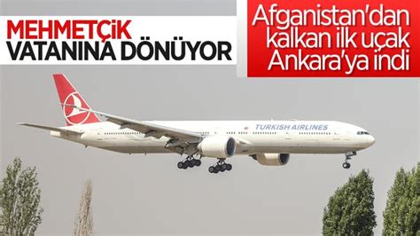 A­f­g­a­n­i­s­t­a­n­­d­a­n­ ­T­ü­r­k­ ­a­s­k­e­r­i­n­i­ ­t­a­ş­ı­y­a­n­ ­u­ç­a­k­ ­A­n­k­a­r­a­­y­a­ ­i­n­d­i­